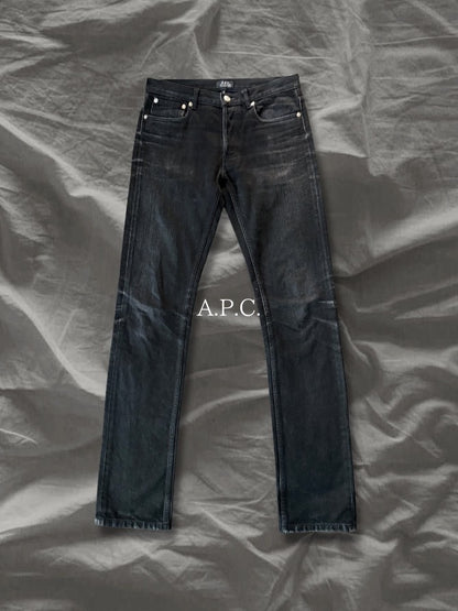A.P.C. 10s Cotton Petit Standard Faded Black Jeans Size S