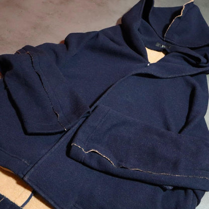 Y's Inside-Out Oversized Knit Hooded Coat Size 2