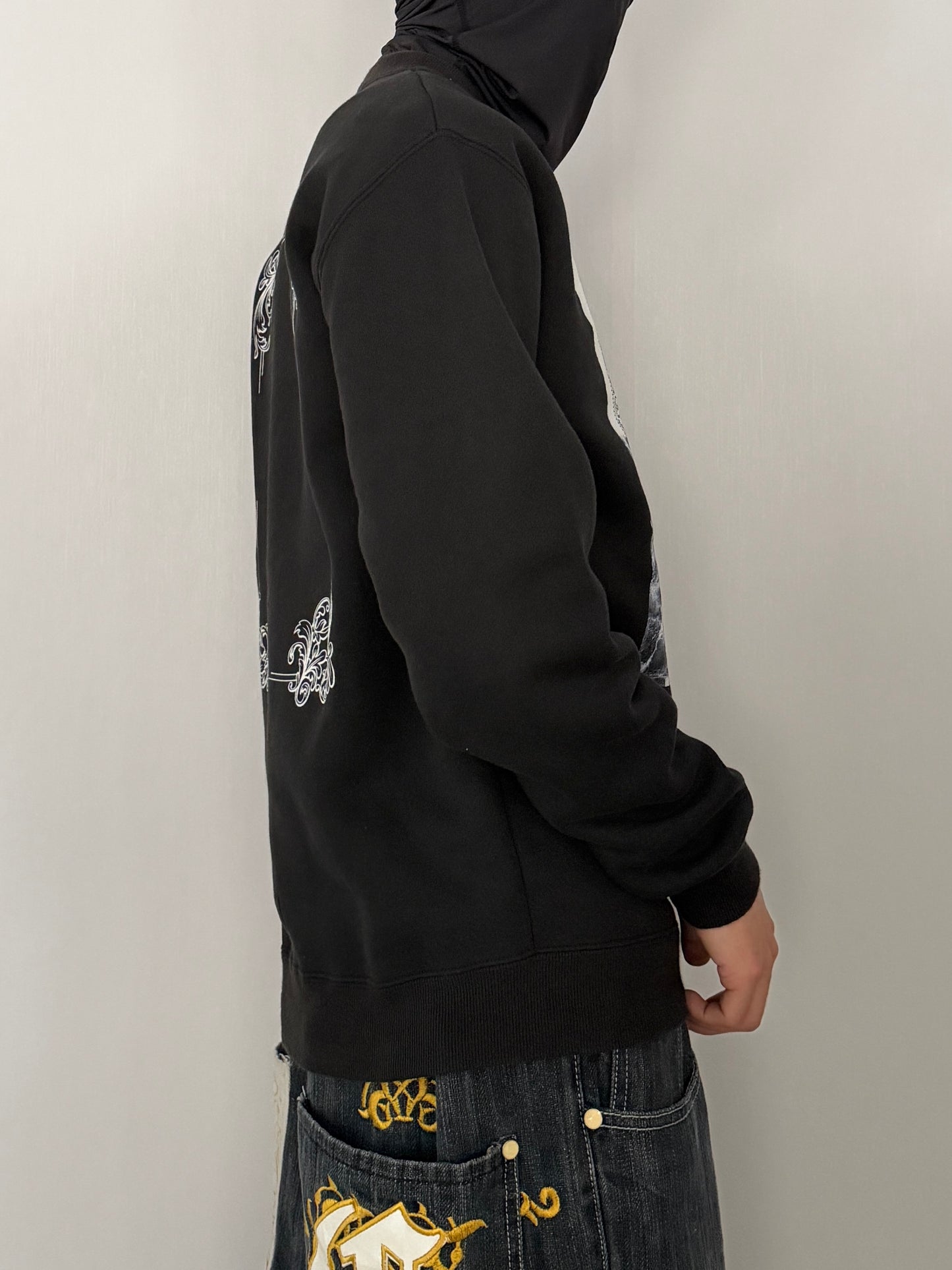 Swagger Black Cotton Sweatshirt Size M