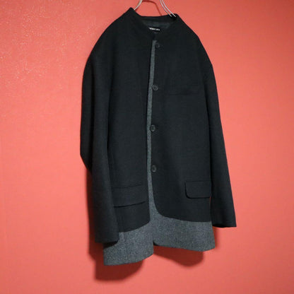 ISSEY MIYAKE MEN 11AW Bicolor Mao Collar Jacket Size 5