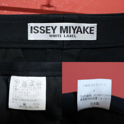 Issey Miyake Black Cotton Stretch Skinny Pants Size 2