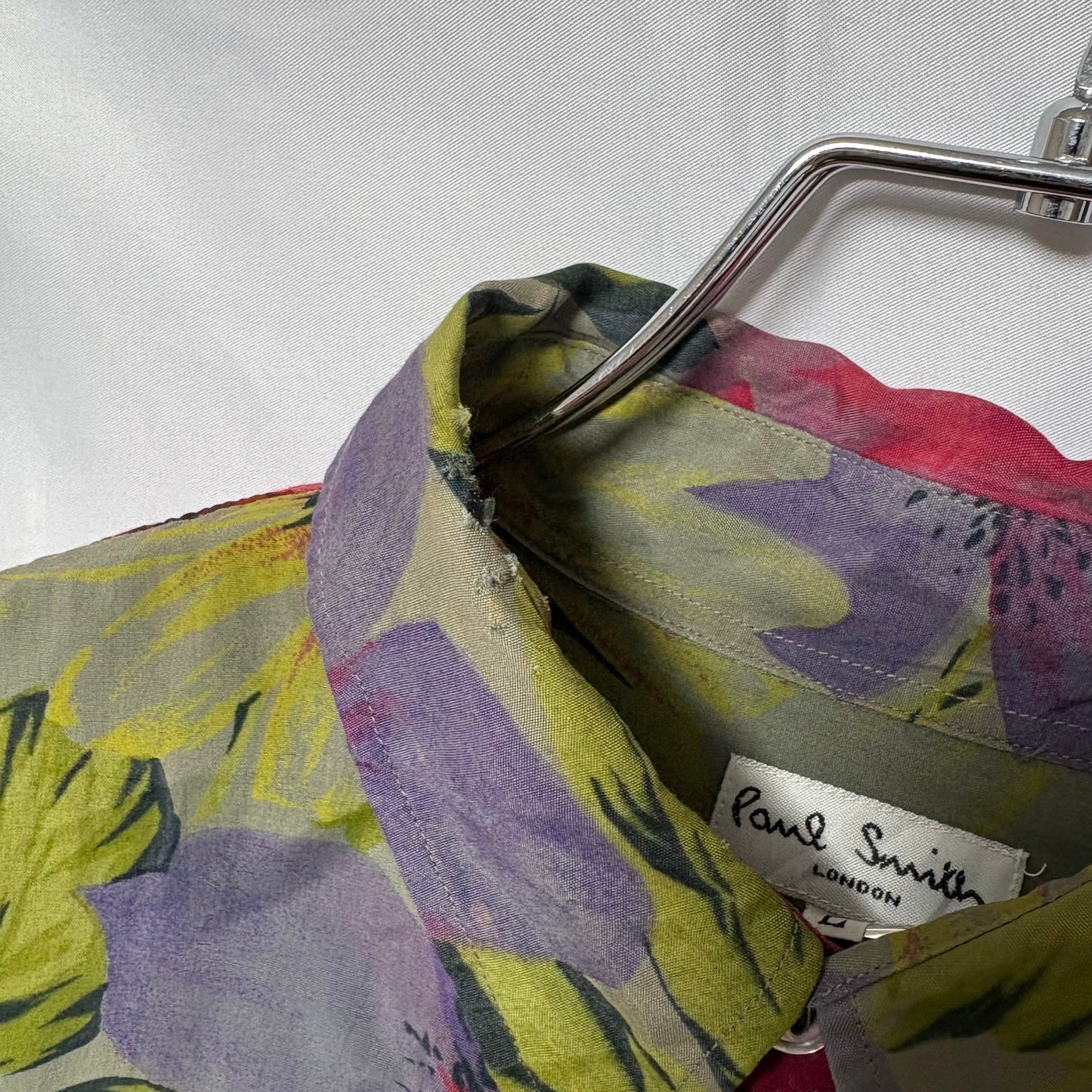 Paul Smith 80s Floral Graphic Long Sleeve Shirt Multi Size L