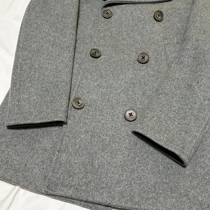 FACTOTUM Gray Wool Melton Pea Coat Size 44