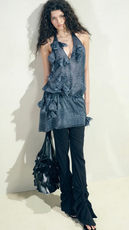 Room SERVICE Black Crocodile Polyester Size S