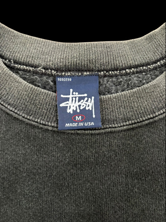 OLD STUSSY '90s Black Fade Logo Sweatshirt Size M