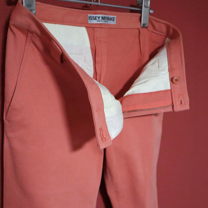 Issey Miyake Pink Straight Cotton Stretch Chinos Size 2