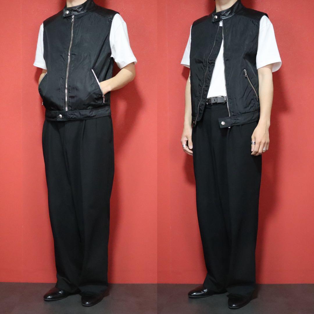 Prada Archive Leather Nylon Docking Vest Black Size S