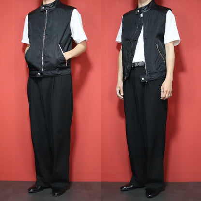 Prada Archive Leather Nylon Docking Vest Black Size S