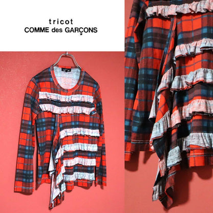 Comme des Garcons 20AW Red Asymmetrical Ruffle Long Size S