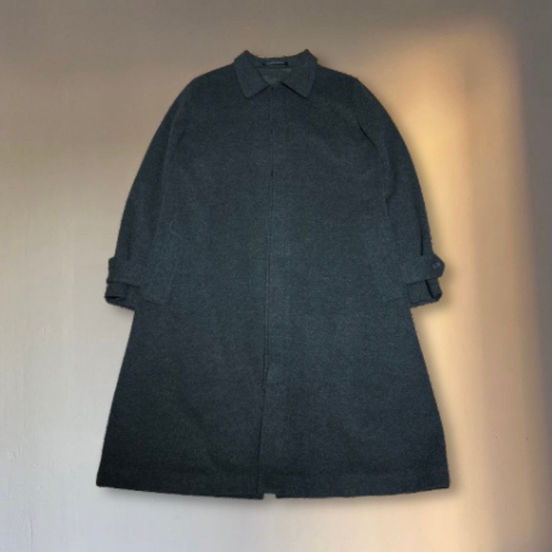 Y's Dark Gray Cashmere Blend Wool Long Coat