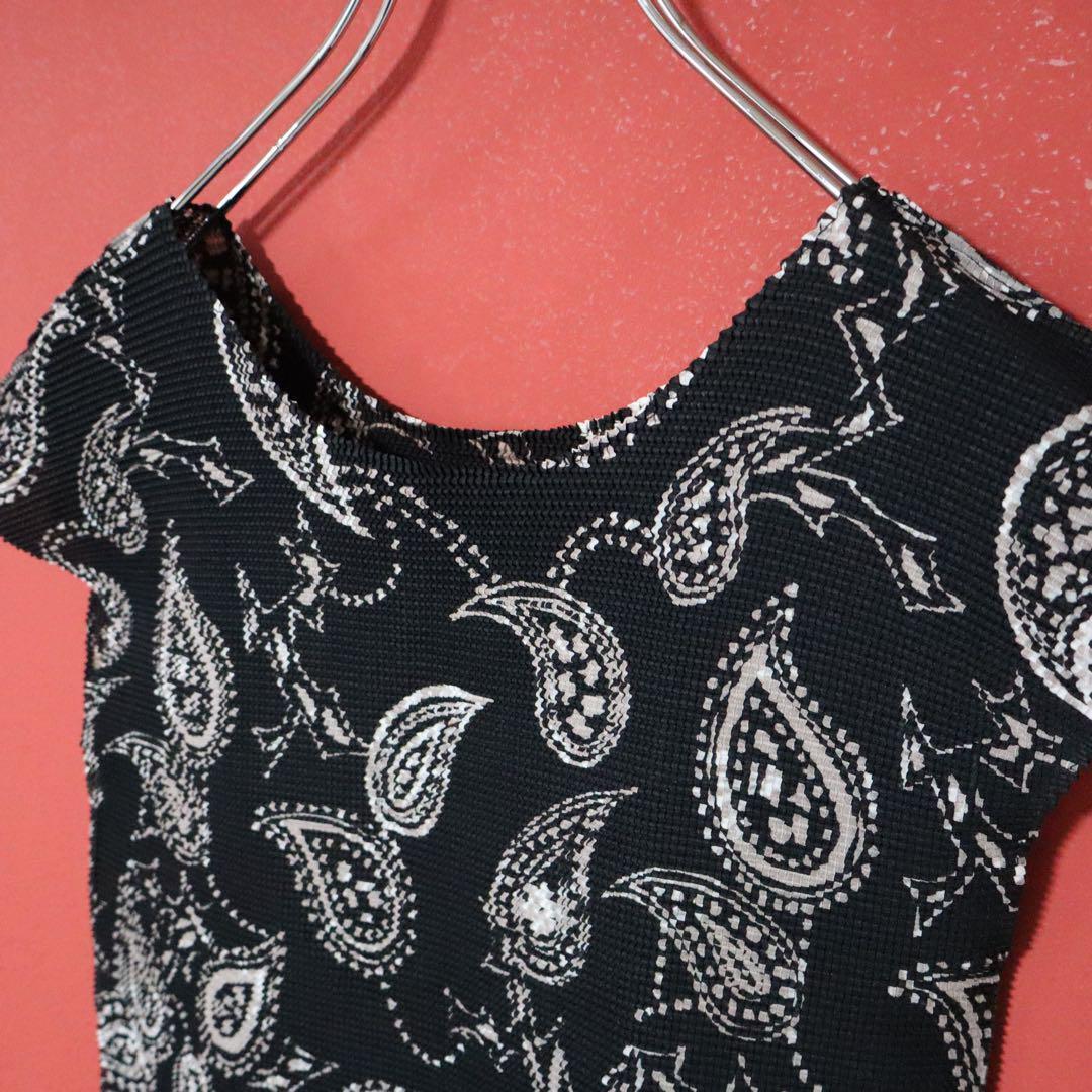Issey Miyake Paisley All-over Pleated T-Shirt Size FREE