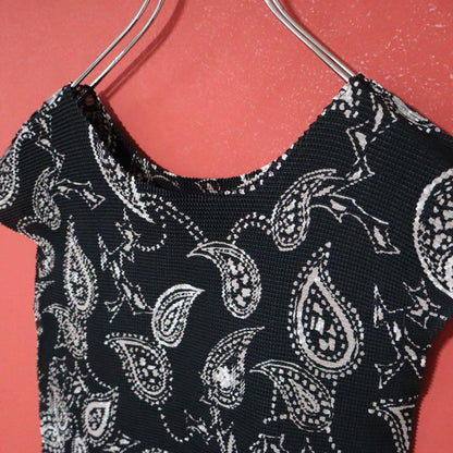 Issey Miyake Paisley All-over Pleated T-Shirt Size FREE