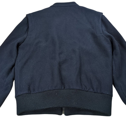 Maison Margiela Dark Navy Wool Full Zip Jacket Size 44