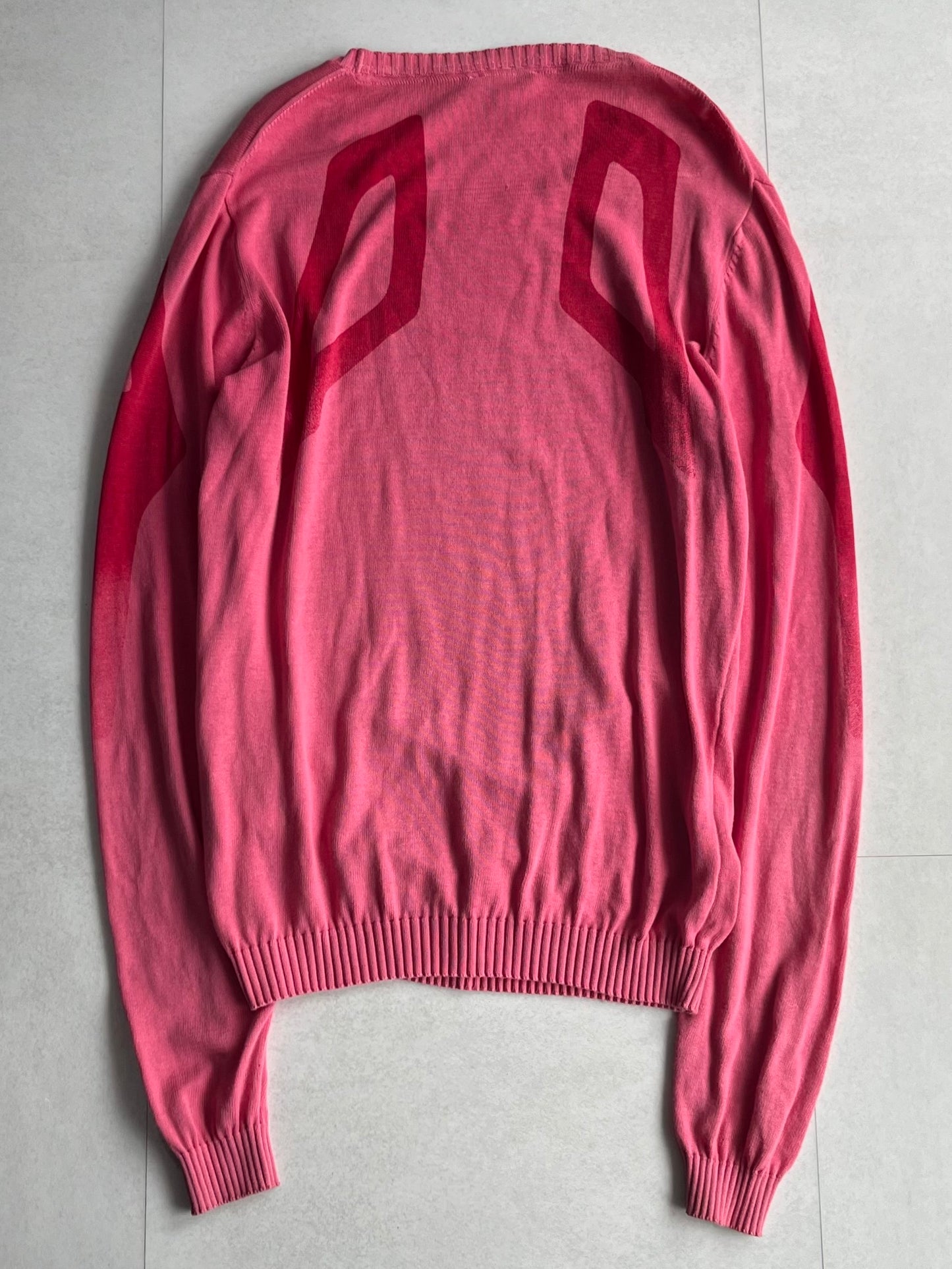 Diesel Pink Cotton Long Sleeve Knit Henley Size L