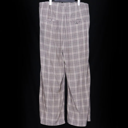 ANCELLM 26SS Aging Check Belt-Less Slacks Beige Size 2