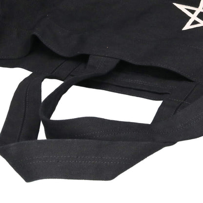 Rick Owens Logo Embroidered Cotton Tote Bag Black