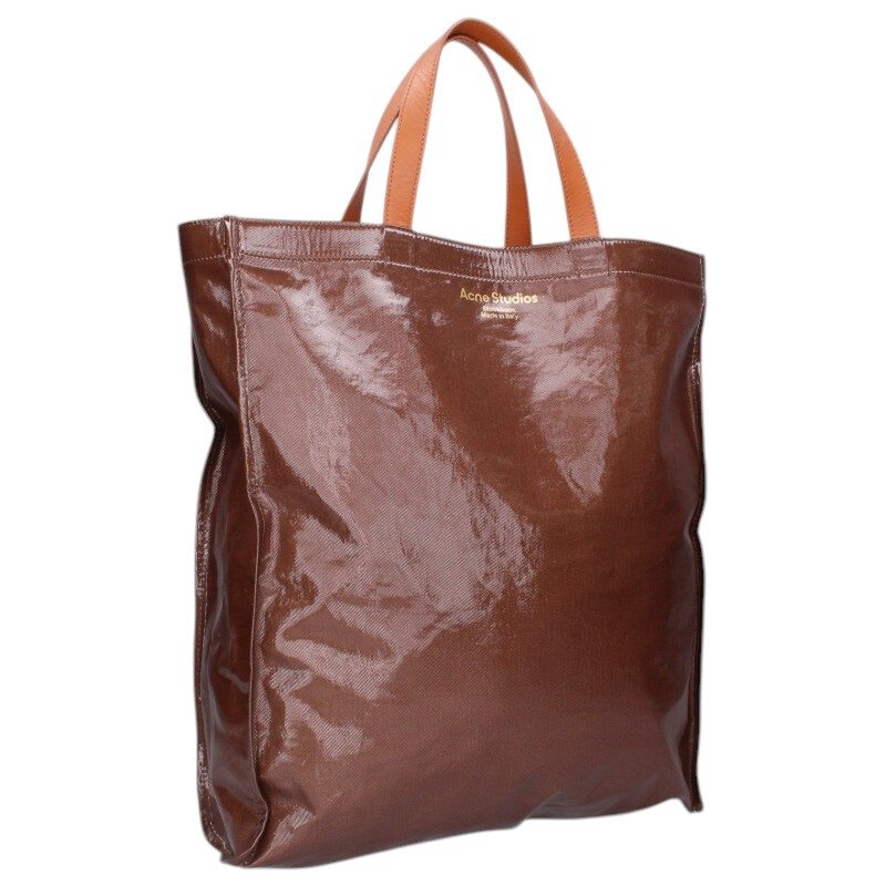 ACNE STUDIOS Brown Shiny Polyurethane Tote Bag Size ONE SIZE