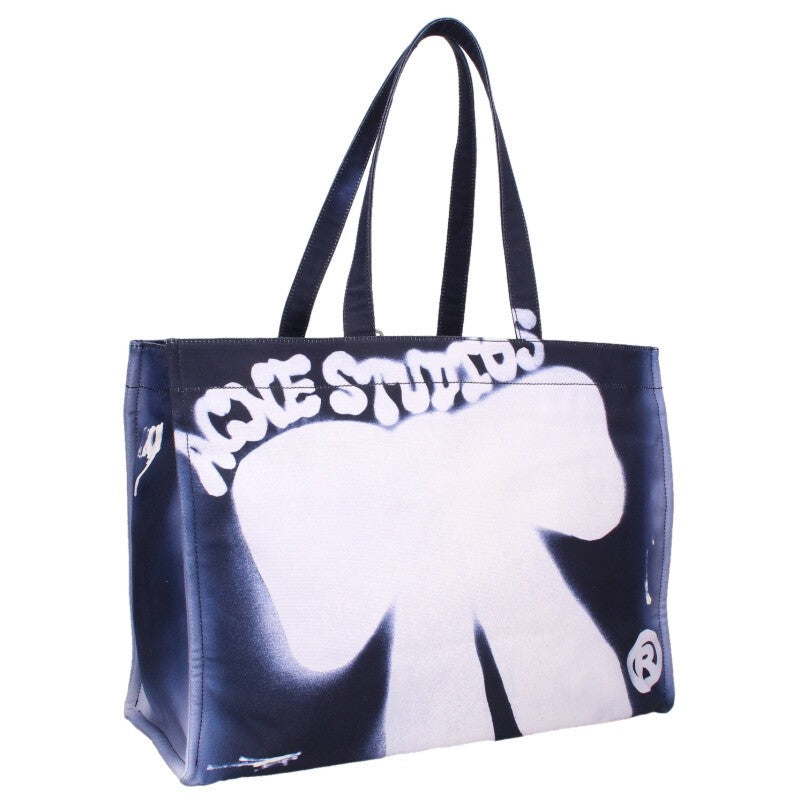 ACNE STUDIOS Blue Spray Logo Shopper Tote Bag Size ONE SIZE