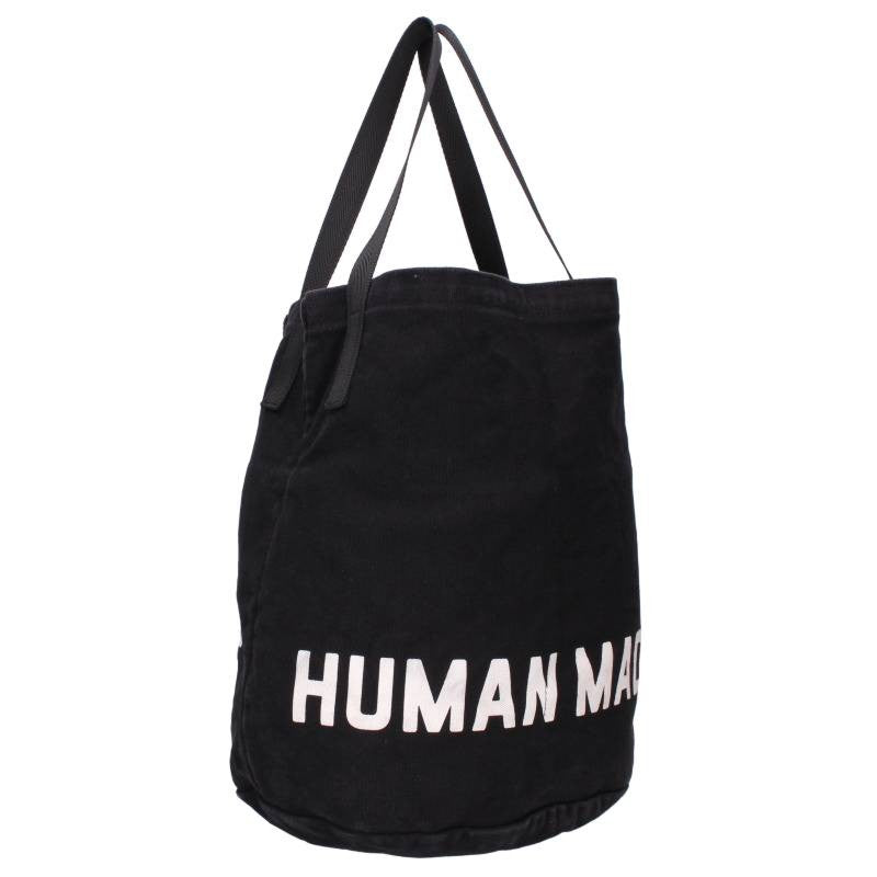 HUMAN MADE Logo Print Canvas Tote Bag Black Size ONE SIZE