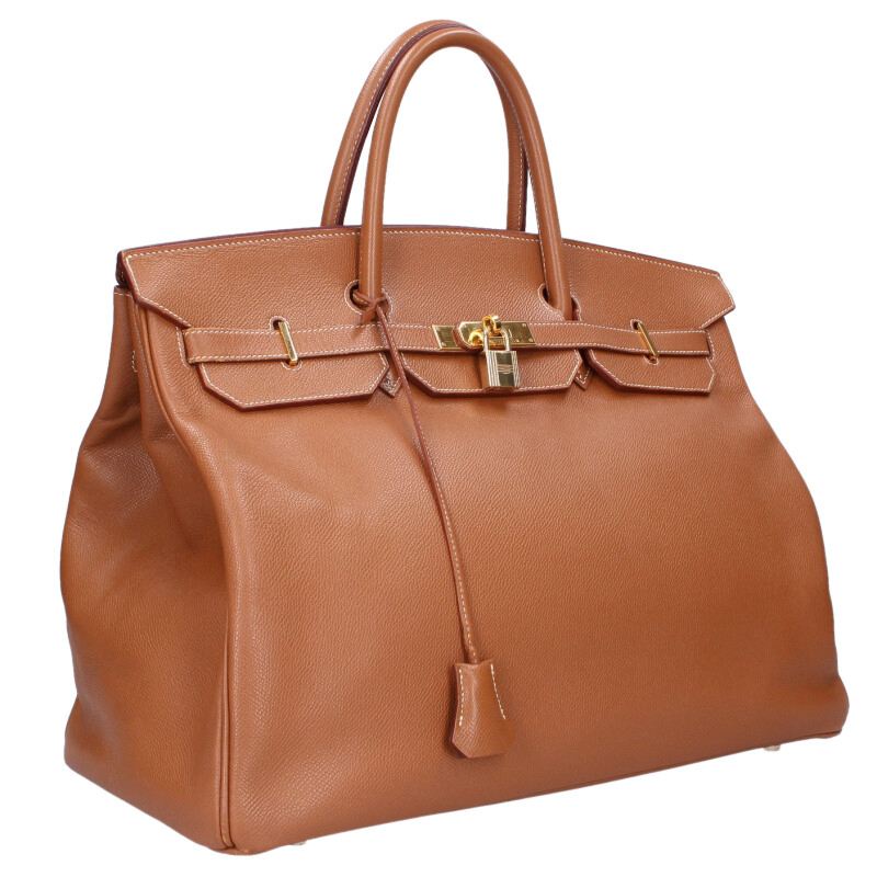 HERMES Birkin 40 Courchevel Leather Gold HW Size ONE SIZE