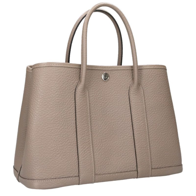 HERMES Garden Party TPM Vache Country Handbag Gray Size TPM