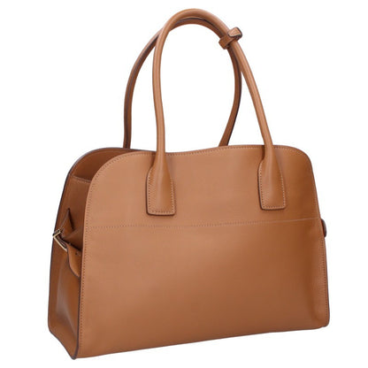 PRADA Logo Soft Grain Leather Handbag Brown Size ONE SIZE