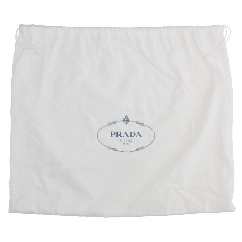 PRADA Logo Soft Grain Leather Handbag Brown Size ONE SIZE
