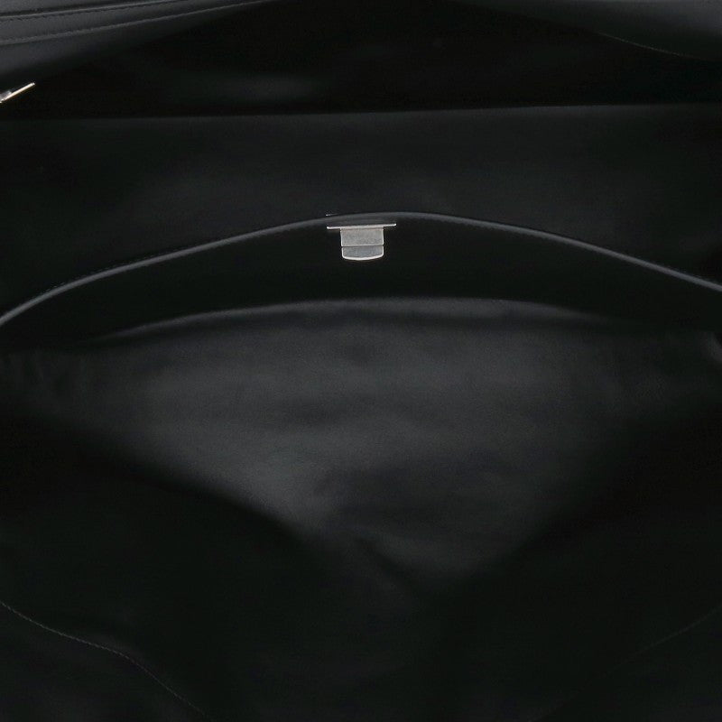 BALENCIAGA 2-Way Leather Handbag Black Silver Size XL