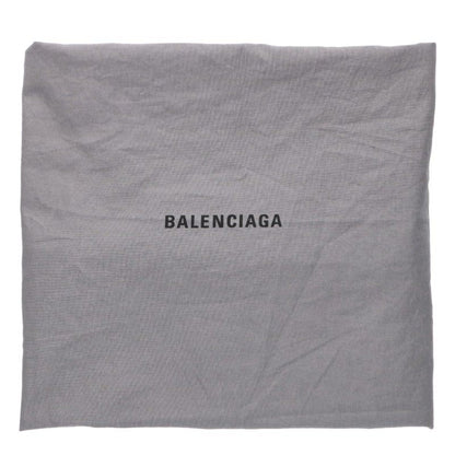 BALENCIAGA 2-Way Leather Handbag Black Silver Size XL
