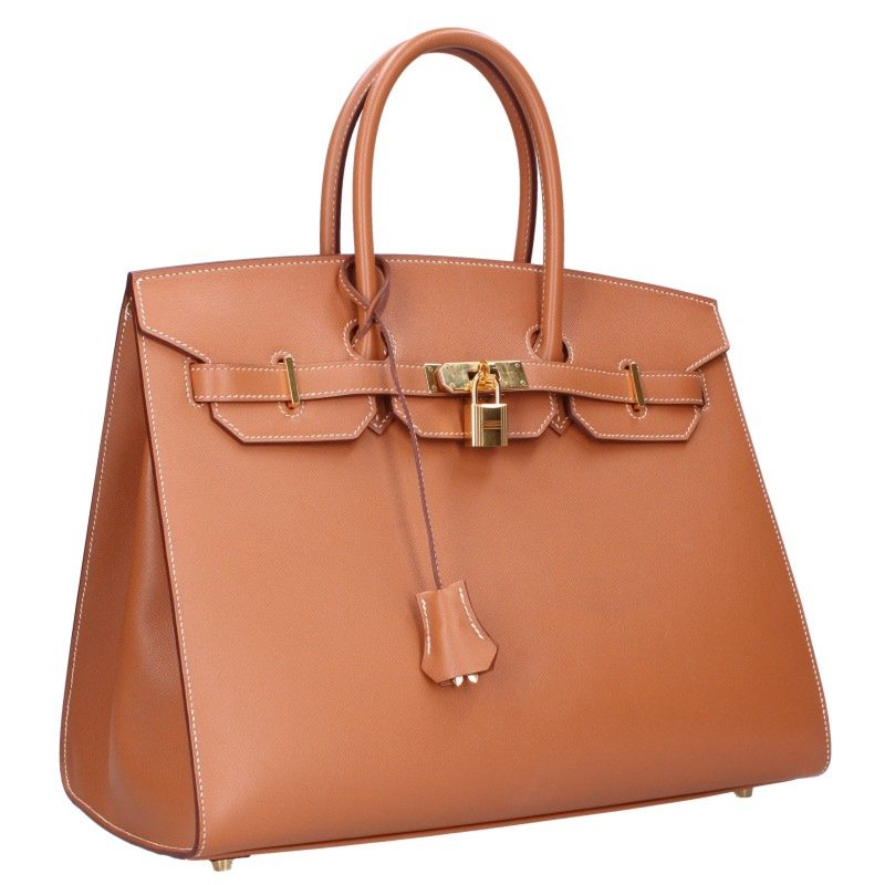 HERMES Birkin 35 Sellier Gold HW Handbag Beige Size 35