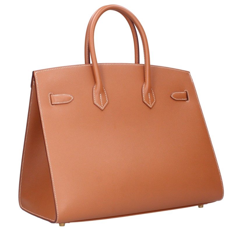 HERMES Birkin 35 Sellier Gold HW Handbag Beige Size 35