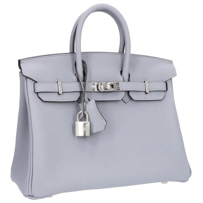 HERMES Birkin Togo Gris Etain Silver Hardware Bag Size 25