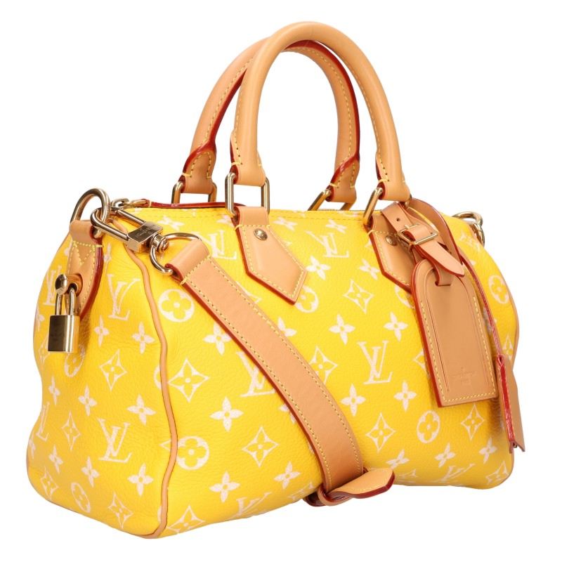 LOUISVUITTON Speedy P9 Monogram 2-Way Handbag Yellow Size 25