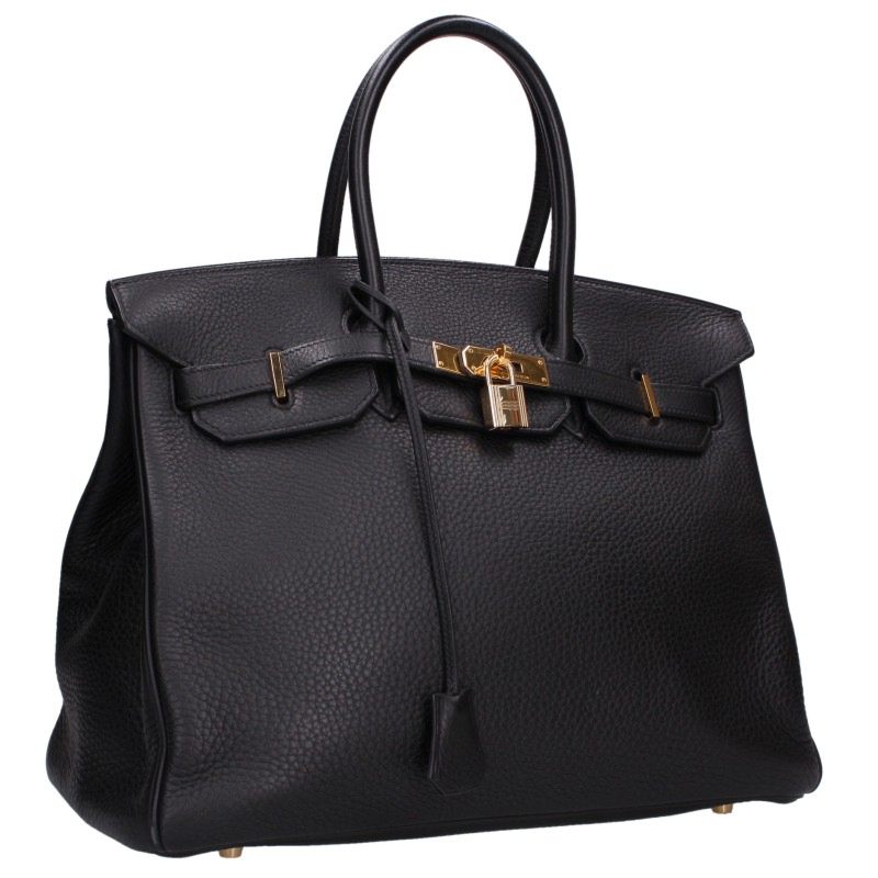 HERMES Birkin GHW Clemence Leather Bag Size 35