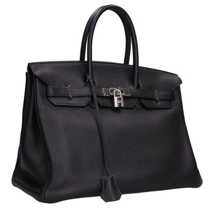 HERMES Birkin SHW Clemence Leather Bag Size 35