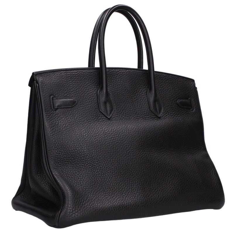 HERMES Birkin SHW Clemence Leather Bag Size 35