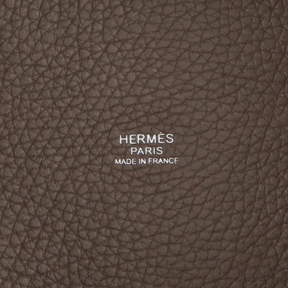 HERMES Picotin Lock Etoupe Taurillon Clemence HW Bag Size PM