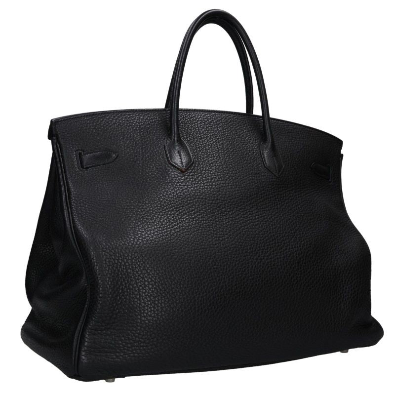 HERMES Birkin 40 Clemence Leather Silver HW Bag