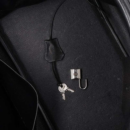 HERMES Birkin 40 Clemence Leather Silver HW Bag