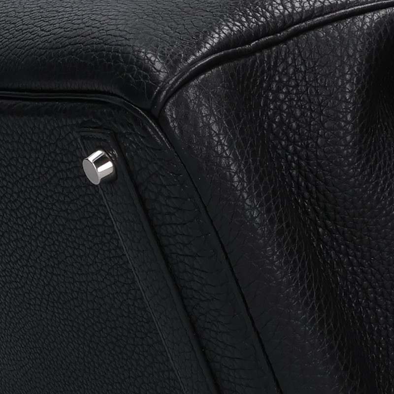 HERMES Birkin 40 Clemence Leather Silver HW Bag