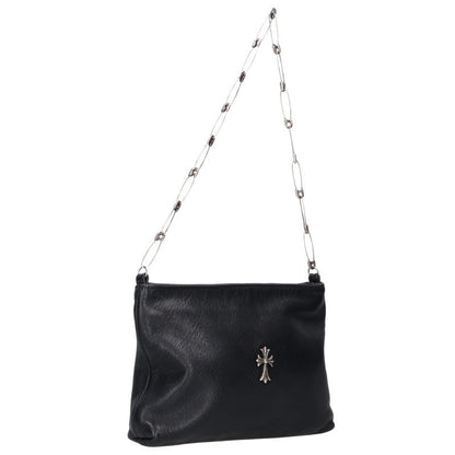 Chrome Hearts Cross Charm Safety Pin Chain Handbag Black