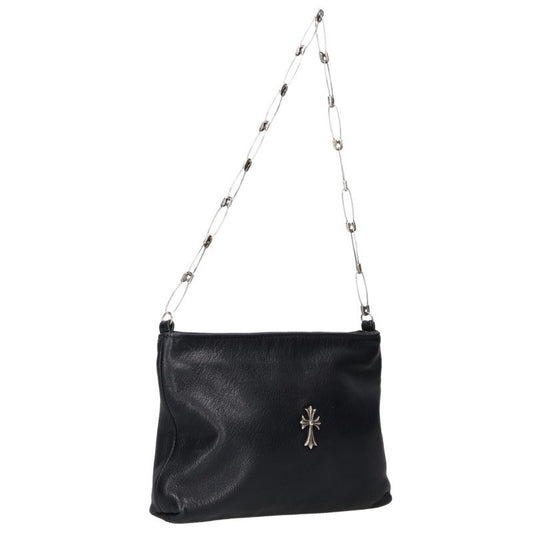 Chrome Hearts Cross Charm Safety Pin Chain Handbag Black