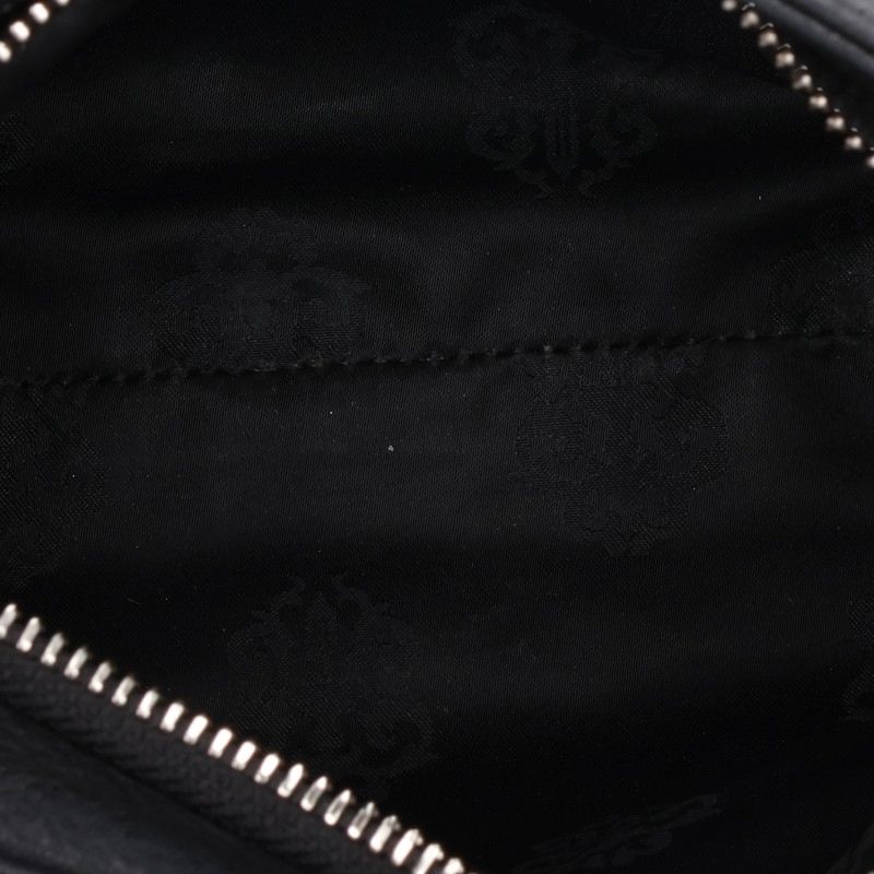 Chrome Hearts Cross Charm Safety Pin Chain Handbag Black