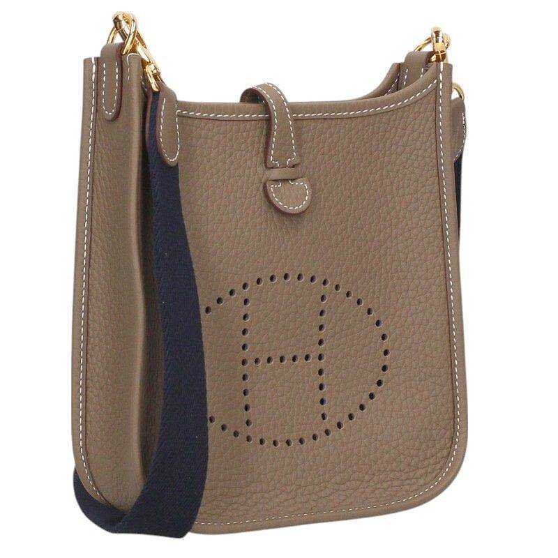 HERMES Evelyne TPM W-Stamp Clemence Etoupe Bag Size ONE SIZE