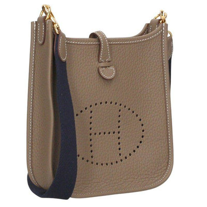 HERMES Evelyne TPM W-Stamp Clemence Etoupe Bag Size ONE SIZE