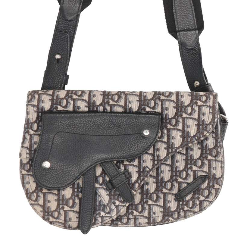 DIOR Saddle Oblique Jacquard Calfskin Shoulder Size ONE SIZE