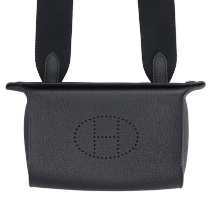 HERMES Vetopoche Leather Shoulder Bag Black Size ONE SIZE