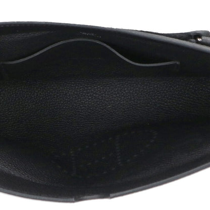 HERMES Vetopoche Leather Shoulder Bag Black Size ONE SIZE