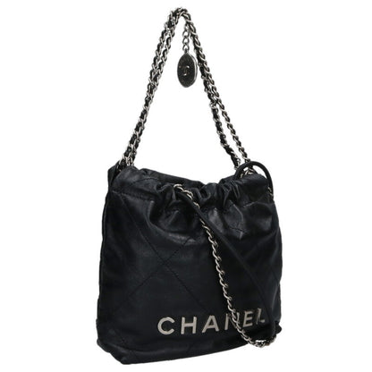 CHANEL 22 Mini Logo Chain Leather Shoulder Bag Size ONE SIZE