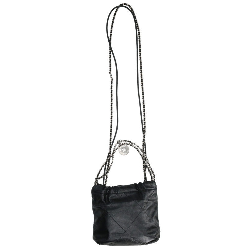 CHANEL 22 Mini Logo Chain Leather Shoulder Bag Size ONE SIZE